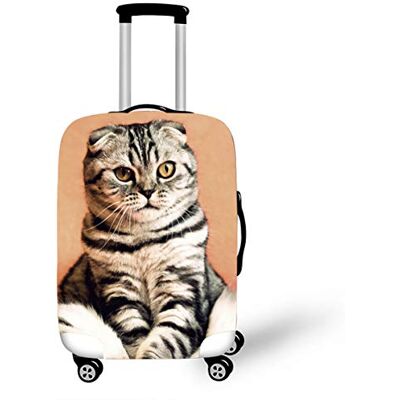 Surwin Zachte elastische beschermhoes, stofhoes, wasbaar, kofferhoes, bagagehoes met ritssluiting, ritssluiting, boksafdekking, kleine kat, grijs, XL (30-32 pulgadas) Surwin Zachte elastische beschermhoes, stofhoes, wasbaar, kofferhoes, bagagehoes met ritssluiting, ritssluiting, boksafdekking, kleine kat, grijs, XL (30-32 pulgadas)