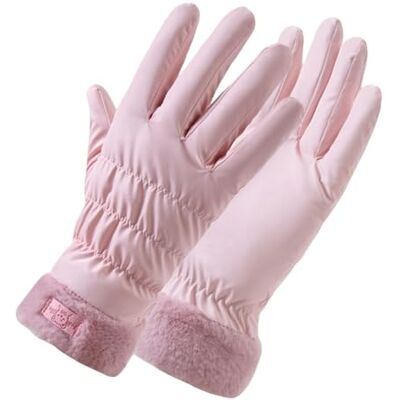 QDLTGBD Warme winterhandschoenen voor dames, waterdicht, fluweel, winddicht, koudebestendig, antislip, touchscreen, roze QDLTGBD Warme winterhandschoenen voor dames, waterdicht, fluweel, winddicht, koudebestendig, antislip, touchscreen, roze