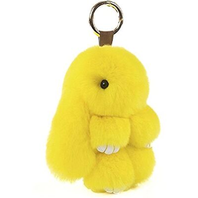 Bestowal Zachte en pluizige sleutelhanger van imitatiebont, Geel., Ketting Bestowal Zachte en pluizige sleutelhanger van imitatiebont, Geel., Ketting