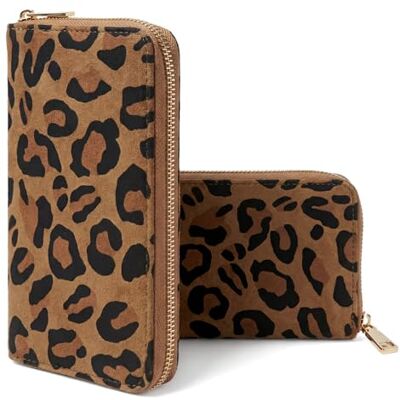 Milly Milk MillyMilk Savana Large Grote luipaardportemonnee en portemonnee voor dames Ruime portemonnee in luipaarddesign van suède Dierenprint Elegante clutch Luipaardbruin, Groot 20×10×3 Milly Milk MillyMilk Savana Large Grote luipaardportemonnee en portemonnee voor dames Ruime portemonnee in luipaarddesign van suède Dierenprint Elegante clutch Luipaardbruin, Groot 20×10×3