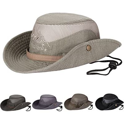 Obling KeepSa Katoenen zonnehoed met uv-bescherming zomerhoed strandhoed- safarihoed opvouwbare vissershoed met ademend mesh en verstelbare kinriem Voor dames en heren, Khaki (stad) 22-24 inch (57-61cm) Obling KeepSa Katoenen zonnehoed met uv-bescherming zomerhoed strandhoed- safarihoed opvouwbare vissershoed met ademend mesh en verstelbare kinriem Voor dames en heren, Khaki (stad) 22-24 inch (57-61cm)