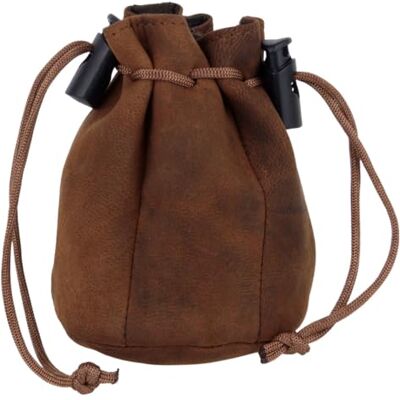 Oakridge Leather Klein muntzakje met trekkoord, Bruin jagersleer, Muntenzakje Oakridge Leather Klein muntzakje met trekkoord, Bruin jagersleer, Muntenzakje