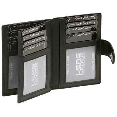 LEAS Kaarthouder RFID-blokkering met geschenkdoos van echt leer, zwart, 12,5 x 9 cm, zwart., Hedendaags/modern LEAS Kaarthouder RFID-blokkering met geschenkdoos van echt leer, zwart, 12,5 x 9 cm, zwart., Hedendaags/modern