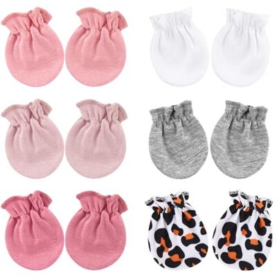 DRESHOW Wanten voor baby's, pasgeborenen, handschoenen voor zuigelingen, gestreepte katoenen handschoenen voor 0-6 maanden, 6 sets baby mittens MT02-05, Eén maat Eén maat DRESHOW Wanten voor baby's, pasgeborenen, handschoenen voor zuigelingen, gestreepte katoenen handschoenen voor 0-6 maanden, 6 sets baby mittens MT02-05, Eén maat Eén maat