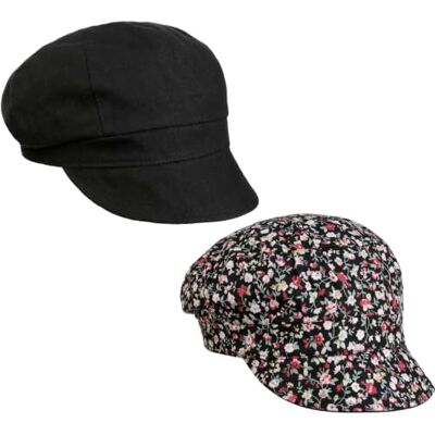 Lipodo Millefleurs omkeerbare damespet met baker boy viziere, zonneklep zomer lente-zomer L (57-58 cm) zwart L Lipodo Millefleurs omkeerbare damespet met baker boy viziere, zonneklep zomer lente-zomer L (57-58 cm) zwart L
