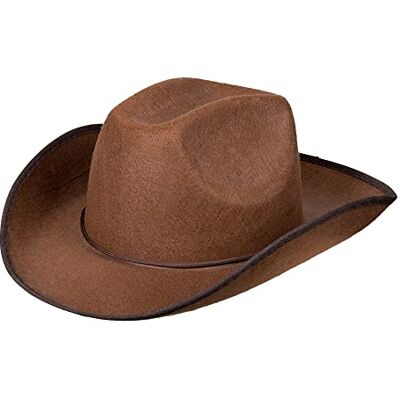 Boland 04097 Cowboyhoed met koord, vilt, voor fans van de serie Wild West, Halloween, themafeest, verkleding, theater, bruin, eenheidsmaat Boland 04097 Cowboyhoed met koord, vilt, voor fans van de serie Wild West, Halloween, themafeest, verkleding, theater, bruin, eenheidsmaat