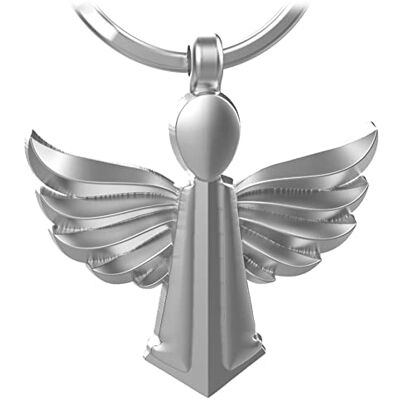 LANOLU Beschermengel sleutelhanger, engelhanger, geluksbrenger, auto, voorzichtige hanger met ruimte voor gravure, cadeau voor rijbewijs, geluksengel, Matt zilver, Sleutelhanger LANOLU Beschermengel sleutelhanger, engelhanger, geluksbrenger, auto, voorzichtige hanger met ruimte voor gravure, cadeau voor rijbewijs, geluksengel, Matt zilver, Sleutelhanger