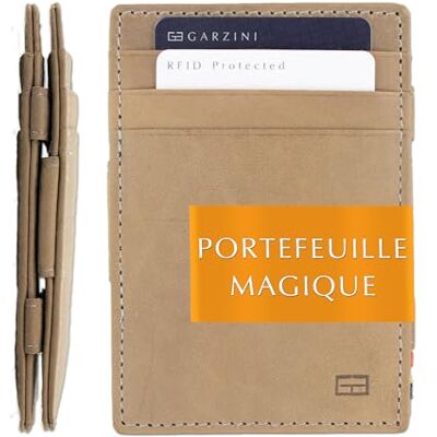 GARZINI slanke minimalistische magische herenportemonnee van echt leer. Anti-hacking kaarthouder met RFID-bescherming. 10 kaartvakken, Taille unique GARZINI slanke minimalistische magische herenportemonnee van echt leer. Anti-hacking kaarthouder met RFID-bescherming. 10 kaartvakken, Taille unique