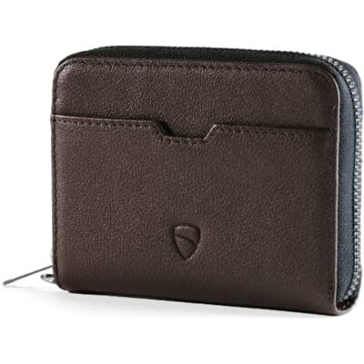 Vaultskin MAYFAIR Leren Herenportemonnee – Slanke Ritsportemonnee met Muntvak & RFID Kaarthouder voor Bankpas, ID en Creditcards, Compact Model (Bruin) Vaultskin MAYFAIR Leren Herenportemonnee – Slanke Ritsportemonnee met Muntvak & RFID Kaarthouder voor Bankpas, ID en Creditcards, Compact Model (Bruin)