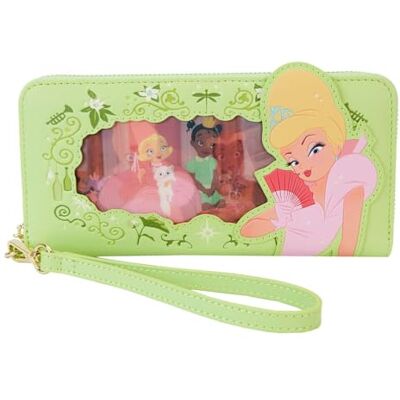 Loungefly Disney Princess and The Frog Tiana Lenticulaire kinderportemonnee met ritssluiting, meerkleurig, zwart, hedendaags, zwart., Eigentijds Loungefly Disney Princess and The Frog Tiana Lenticulaire kinderportemonnee met ritssluiting, meerkleurig, zwart, hedendaags, zwart., Eigentijds