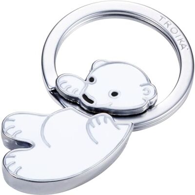 TROIKA Polar Baby KR8-03/WH Sleutelhanger voor baby's, ijsbeer, van glanzend gegoten metaal, verchroomd, wit, , zilver, 5,5 cm, modern, zilver., Modern TROIKA Polar Baby KR8-03/WH Sleutelhanger voor baby's, ijsbeer, van glanzend gegoten metaal, verchroomd, wit, , zilver, 5,5 cm, modern, zilver., Modern