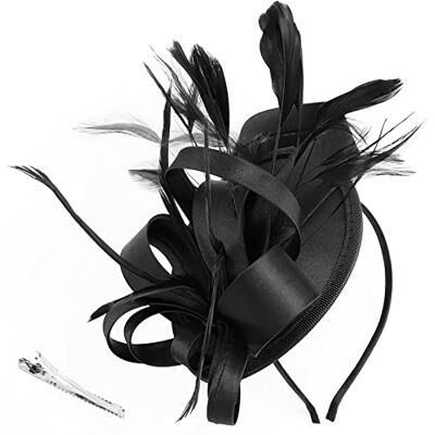 DRESHOW Fascinators Hoed Linten veren op een hoofdband clip cocktail thee party hoeden voor meisjes en vrouwen Eén maat DRESHOW Fascinators Hoed Linten veren op een hoofdband clip cocktail thee party hoeden voor meisjes en vrouwen Eén maat