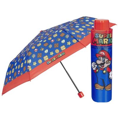 PERLETTI Super Mario Opvouwbare paraplu voor kinderen, blauw, met handmatige opening, compacte opvouwbare paraplu voor jongens, kleuterschool, basisschool, winddicht, duurzaam, licht, reizen, diameter 91 cm, PERLETTI Super Mario Opvouwbare paraplu voor kinderen, blauw, met handmatige opening, compacte opvouwbare paraplu voor jongens, kleuterschool, basisschool, winddicht, duurzaam, licht, reizen, diameter 91 cm,