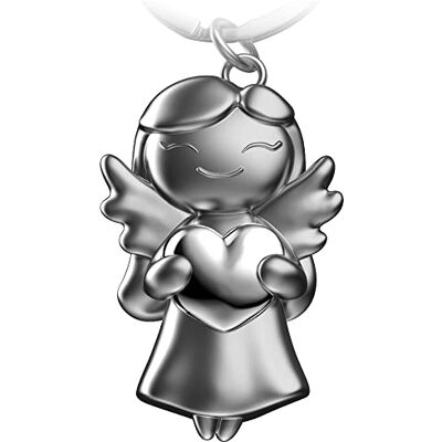 FABACH Beschermengel sleutelhanger met hart, gelukshanger, beschermengel, geluksbrenger, beschermengel met hart, cadeau-idee voor vriendin, zilver, eenheidsmaat FABACH Beschermengel sleutelhanger met hart, gelukshanger, beschermengel, geluksbrenger, beschermengel met hart, cadeau-idee voor vriendin, zilver, eenheidsmaat