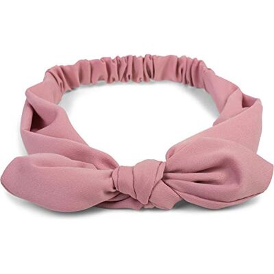 styleBREAKER Effen haarband voor dames met strik en elastisch koord, hoofdband, pin-up, rockabilly 04026035, kleur: oudroze- styleBREAKER Effen haarband voor dames met strik en elastisch koord, hoofdband, pin-up, rockabilly 04026035, kleur: oudroze-