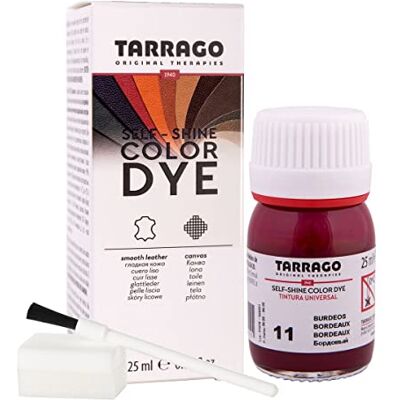 Tarrago Kleurstof voor natuurlijk leer, kunstleer en textiel, 25 ml, kleurstof voor schoenen, Bordeaux (11) 25 ml Tarrago Kleurstof voor natuurlijk leer, kunstleer en textiel, 25 ml, kleurstof voor schoenen, Bordeaux (11) 25 ml