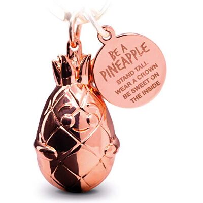 FABACH Piny Ananas sleutelhanger met gravure, schattige ananas-sleutelhanger, motivatie, vriendschap en liefde, metalen geluksbrenger voor dames, Be a Pineapple, roségoud, eenheidsmaat, elegant en FABACH Piny Ananas sleutelhanger met gravure, schattige ananas-sleutelhanger, motivatie, vriendschap en liefde, metalen geluksbrenger voor dames, Be a Pineapple, roségoud, eenheidsmaat, elegant en