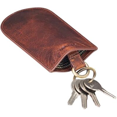 STILORD "Toby" lederen sleutelhanger voor mannen vrouwen mini portemonnee vintage sleuteletui organizer voor handtas van echt leer kleur: prestige bruin STILORD "Toby" lederen sleutelhanger voor mannen vrouwen mini portemonnee vintage sleuteletui organizer voor handtas van echt leer kleur: prestige bruin