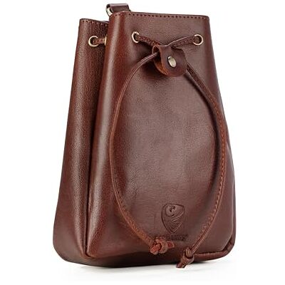 GERMANUS Olaf Dikke rundleren tas voor rollenspellen, middeleeuwse rollenspellen, bankbiljetten, portemonnee, avontuur, klimmen, wandelen, cosplay, bruin, retro, Bruin, Retro GERMANUS Olaf Dikke rundleren tas voor rollenspellen, middeleeuwse rollenspellen, bankbiljetten, portemonnee, avontuur, klimmen, wandelen, cosplay, bruin, retro, Bruin, Retro