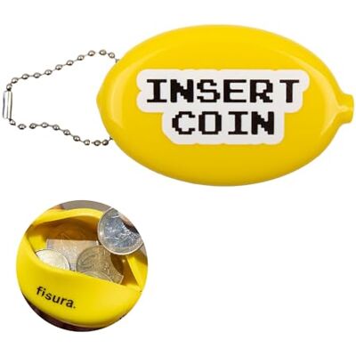 Fisura Gum ovale portemonnee "muntinzet" geel. Retro portemonnee met ketting, kleine unisex zak portemonnee, perfect als cadeau. 1 stuk. Fisura Gum ovale portemonnee "muntinzet" geel. Retro portemonnee met ketting, kleine unisex zak portemonnee, perfect als cadeau. 1 stuk.