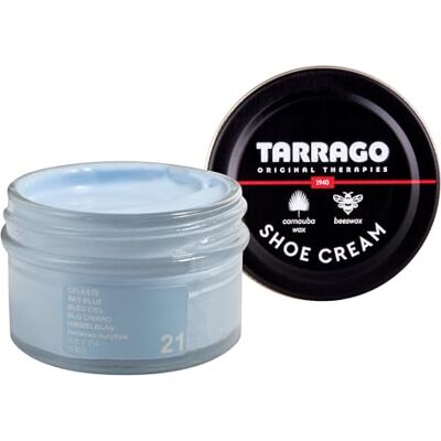Tarrago Shoe Cream Beschermende crème voor leren schoenen, schoenverzorging, voedt, herstelt en beschermt 50 ml, (21) Hemelsblauw 50 ml Tarrago Shoe Cream Beschermende crème voor leren schoenen, schoenverzorging, voedt, herstelt en beschermt 50 ml, (21) Hemelsblauw 50 ml