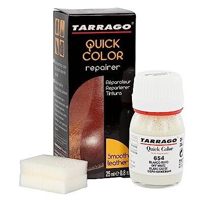 Tarrago Schoenen- en accessoireverf van leer, glad leer en canvas Sneldrogende kleurstof die schoenen herstelt en beschermt tegen kleine slijtage, gebroken wit (654) 20 mL Tarrago Schoenen- en accessoireverf van leer, glad leer en canvas Sneldrogende kleurstof die schoenen herstelt en beschermt tegen kleine slijtage, gebroken wit (654) 20 mL