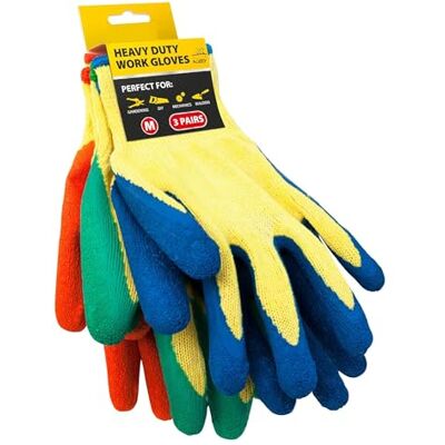 Nozzy Tuinhandschoenen voor dames en heren, 3 paar doornbestendige tuinhandschoenen, doe-het-zelf werk en bouw Nozzy Tuinhandschoenen voor dames en heren, 3 paar doornbestendige tuinhandschoenen, doe-het-zelf werk en bouw