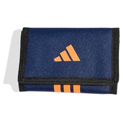 adidas Essentials 3 strepen uniseks portemonnee, donkerblauw/oranje, Eén maat adidas Essentials 3 strepen uniseks portemonnee, donkerblauw/oranje, Eén maat