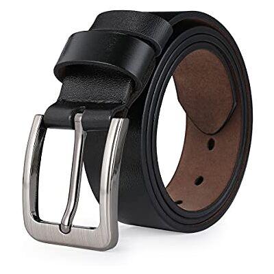 VRLEGEND leren riem heren 110-175 cm riem leer jean business metaal retro jeansriem volledig runderleer 38 mm breed, Zwart, 130 130 VRLEGEND leren riem heren 110-175 cm riem leer jean business metaal retro jeansriem volledig runderleer 38 mm breed, Zwart, 130 130