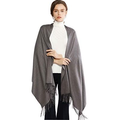 RIIQIICHY Dames sjaals Pashmina sjaals en wraps voor bruiloft sjaals voor vrouwen winter, dark grey, L Large RIIQIICHY Dames sjaals Pashmina sjaals en wraps voor bruiloft sjaals voor vrouwen winter, dark grey, L Large