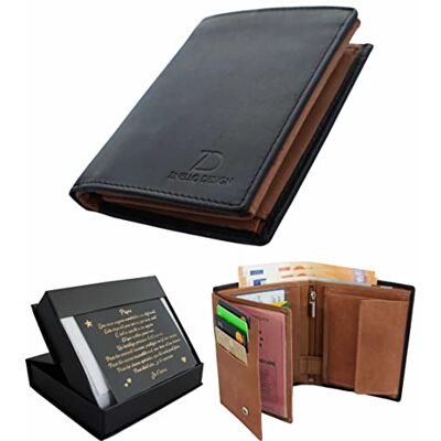 Zinello Design Leren herenportemonnee in geschenkdoos met individuele boodschap voor uw vader. Creditcardhouder, portemonnee, portemonnee, geschenkidee voor Kerstmis, verjaardag, Vaderdag, zwart & bruin, 12 x 10 x 2,5 cm, modern, Zwart & Bruin, 12 X 10 X Zinello Design Leren herenportemonnee in geschenkdoos met individuele boodschap voor uw vader. Creditcardhouder, portemonnee, portemonnee, geschenkidee voor Kerstmis, verjaardag, Vaderdag, zwart & bruin, 12 x 10 x 2,5 cm, modern, Zwart & Bruin, 12 X 10 X
