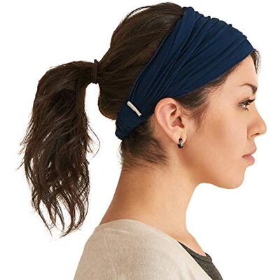 CHARM Japanse Bandana Haarband voor Mannen en Vrouwen Comfy Lichtgewicht Elastische Head Bands perfect voor Fitness Sport Voetbal Tennis Joggen, navy blauw, one size CHARM Japanse Bandana Haarband voor Mannen en Vrouwen Comfy Lichtgewicht Elastische Head Bands perfect voor Fitness Sport Voetbal Tennis Joggen, navy blauw, one size