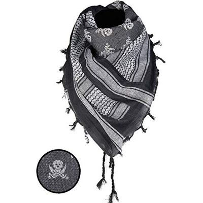 Mil-Tec Sjaal PLO, Shemagh (110 x 110 cm/Skull zwart/Bianc) Mil-Tec Sjaal PLO, Shemagh (110 x 110 cm/Skull zwart/Bianc)