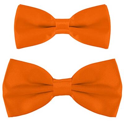 DonDon vader-zoon vlinderdassen set in partnerlook, voorgestrikt en verstelbaar, Oranje, One Size One Size DonDon vader-zoon vlinderdassen set in partnerlook, voorgestrikt en verstelbaar, Oranje, One Size One Size