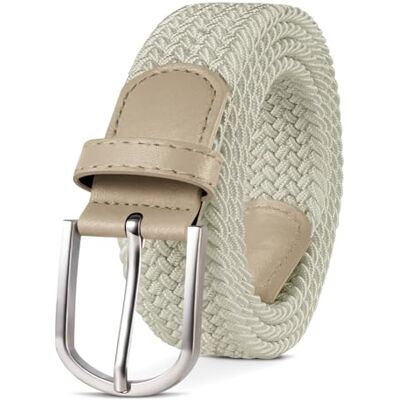 TANGCHAO Uniseks Elastische Stof Gevlochten Elastische Riem Stretch Riem Rekbare Riem Voor Mannen en Vrouwen Verschillende Kleuren, Beige Lengte 105 cm geschikt voor maat 36-38 TANGCHAO Uniseks Elastische Stof Gevlochten Elastische Riem Stretch Riem Rekbare Riem Voor Mannen en Vrouwen Verschillende Kleuren, Beige Lengte 105 cm geschikt voor maat 36-38