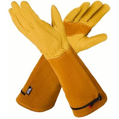 LAUTER SCHUTZ Anti-doorn rundlederen handschoenen Met rugnaad voor bewegingsvrijheid en comfort (XL, geel) LAUTER SCHUTZ Anti-doorn rundlederen handschoenen Met rugnaad voor bewegingsvrijheid en comfort (XL, geel)