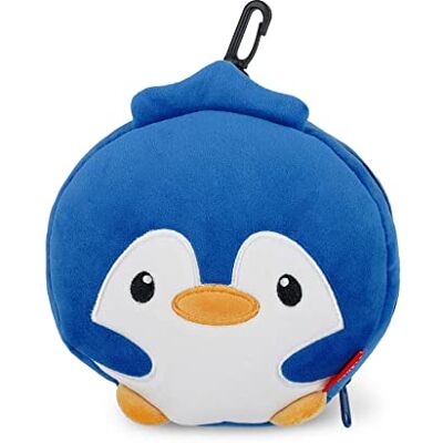 Legami Reiskussen met nachtmasker, ritssluiting, ruimtebesparend, haak voor comfortabel transport, 16 x 16 cm, Penguin, Unica thema Legami Reiskussen met nachtmasker, ritssluiting, ruimtebesparend, haak voor comfortabel transport, 16 x 16 cm, Penguin, Unica thema