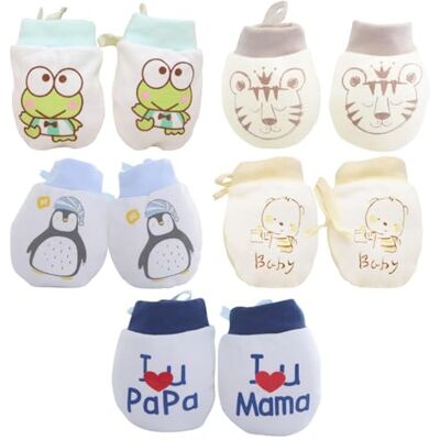 CVFRTT 5 paar pasgeboren katoenen handschoenen voor baby's, krasbestendig, verstelbare babyhandschoenen, schoenveters CVFRTT 5 paar pasgeboren katoenen handschoenen voor baby's, krasbestendig, verstelbare babyhandschoenen, schoenveters