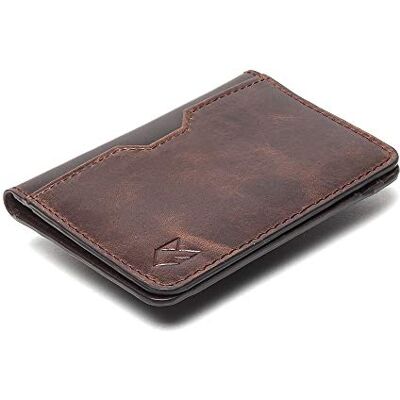 FOXHACKLE Lederen portemonnee voor creditcards voor mannen en vrouwen, slanke portemonnee met RFID-blokkering, slank voorvak, minimalistische kaarthouder, kleine kaarthouder, olijf FOXHACKLE Lederen portemonnee voor creditcards voor mannen en vrouwen, slanke portemonnee met RFID-blokkering, slank voorvak, minimalistische kaarthouder, kleine kaarthouder, olijf