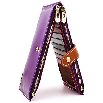 ANDOILT Vrouwen Lederen Portemonnee RFID Blok Creditcard Houder Rits Portemonnee Mobiele Telefoon Portemonnee Paars, Z3 Paars, Taglia Unica, Vintage ANDOILT Vrouwen Lederen Portemonnee RFID Blok Creditcard Houder Rits Portemonnee Mobiele Telefoon Portemonnee Paars, Z3 Paars, Taglia Unica, Vintage