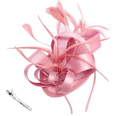 DRESHOW Fascinators Hoed Linten veren op een hoofdband clip cocktail thee party hoeden voor meisjes en vrouwen Eén maat DRESHOW Fascinators Hoed Linten veren op een hoofdband clip cocktail thee party hoeden voor meisjes en vrouwen Eén maat