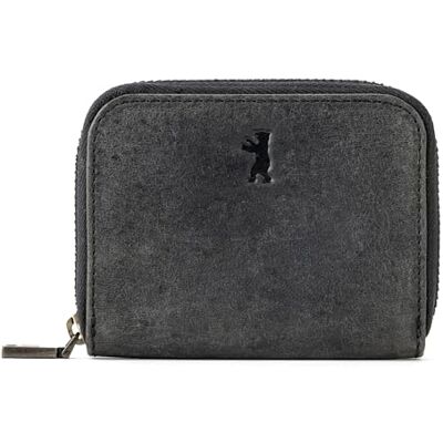 Berliner Bags Braga Vintage lederen portemonnee met RFID-bescherming en geschenkdoos voor dames en heren, donkergrijs Berliner Bags Braga Vintage lederen portemonnee met RFID-bescherming en geschenkdoos voor dames en heren, donkergrijs