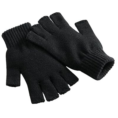 Beechfield Vingerloze handschoenen, zwart. Beechfield Vingerloze handschoenen, zwart.