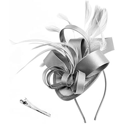 DRESHOW Fascinators Hoed Linten veren op een hoofdband clip cocktail thee party hoeden voor meisjes en vrouwen Eén maat DRESHOW Fascinators Hoed Linten veren op een hoofdband clip cocktail thee party hoeden voor meisjes en vrouwen Eén maat
