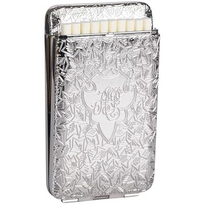 IHGVVING Slanke sigarettenkoker 20 stuks 100's retro metalen sigarettendoos draagbaar ideaal voor mannen vrouwen (goud) (zilver) IHGVVING Slanke sigarettenkoker 20 stuks 100's retro metalen sigarettendoos draagbaar ideaal voor mannen vrouwen (goud) (zilver)