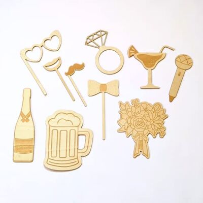 TE Whaka 10 houten accessoires Photobooth bruiloft, feest, verjaardag fotodecoraties, verkleedpartijen, rekwisieten, fotomatonset – snor, vlinderdas, mond, bril, bier (...) TE Whaka 10 houten accessoires Photobooth bruiloft, feest, verjaardag fotodecoraties, verkleedpartijen, rekwisieten, fotomatonset – snor, vlinderdas, mond, bril, bier (...)