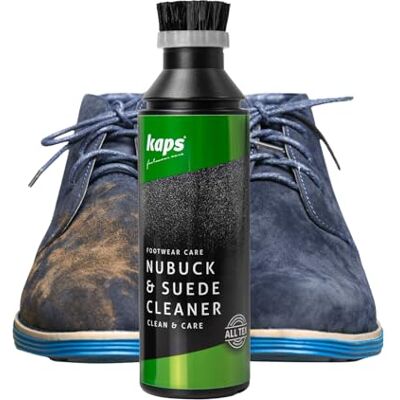 Kaps Nubuck & Suede Cleaner voor schoenen, tassen en laarzen van nubuck en suède met borstelkop voor het aanbrengen van shampoo voor alle kleuren, 75 ml, transparant (neutraal), 75.00 ml Kaps Nubuck & Suede Cleaner voor schoenen, tassen en laarzen van nubuck en suède met borstelkop voor het aanbrengen van shampoo voor alle kleuren, 75 ml, transparant (neutraal), 75.00 ml