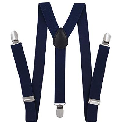 axy Y-bretels voor kinderen, jongens, breedte 2,5 cm, met 3 sterke clips, combineerbaar met vlinderdas, effen HTK25-1, Blauw/Zwart 7-12 ans axy Y-bretels voor kinderen, jongens, breedte 2,5 cm, met 3 sterke clips, combineerbaar met vlinderdas, effen HTK25-1, Blauw/Zwart 7-12 ans