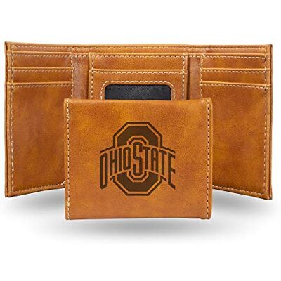 Rico Industries NCAA Ohio State Buckeyes portemonnee met 3 kleppen, bruin, Bruin, 5.75 x 7-inches, Drievoudig inklapbare portemonnee met lasergravure Rico Industries NCAA Ohio State Buckeyes portemonnee met 3 kleppen, bruin, Bruin, 5.75 x 7-inches, Drievoudig inklapbare portemonnee met lasergravure