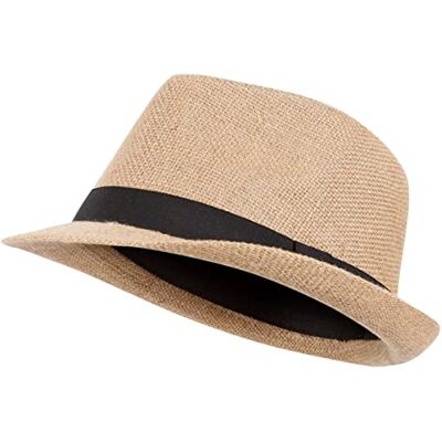Trespass Fedora, natuurlijk, hoed met lint voor volwassenen, uniseks, beige Trespass Fedora, natuurlijk, hoed met lint voor volwassenen, uniseks, beige